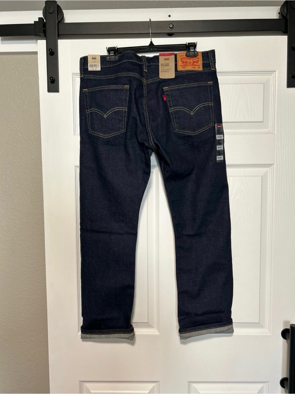NWT Levi's Men's 513 Slim Straight Selvedge Denim Stretch Jeans 34 x 30 Selvage